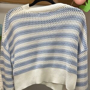 moon & madison Light Blue and White Knit Sweater